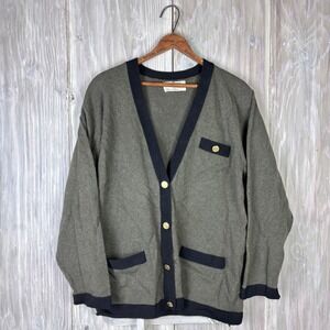 VTG James Pringle Scottish Pure Lambswool‎ Cardigan Gold Button Quiet Luxury 38